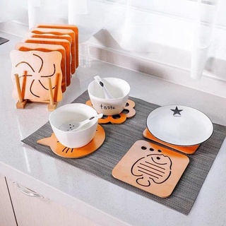 COMBO 2 Miếng Lót Nồi Bát Đĩa Bằng Gỗ Sang Chảnh 14,5cm - 88036