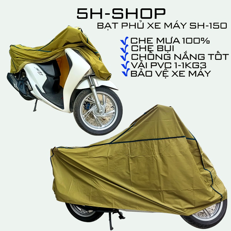 Bạt phủ xe máy SH-150 vải dù PVC che mưa tuyệt đối che nắng tốt ,chống ...