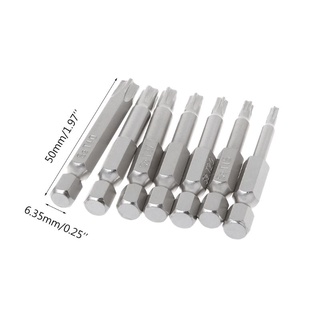 7Pcs Star Drill Bits Screwdriver Magnetic Shank Hand Tools Five-pointed Star Bor