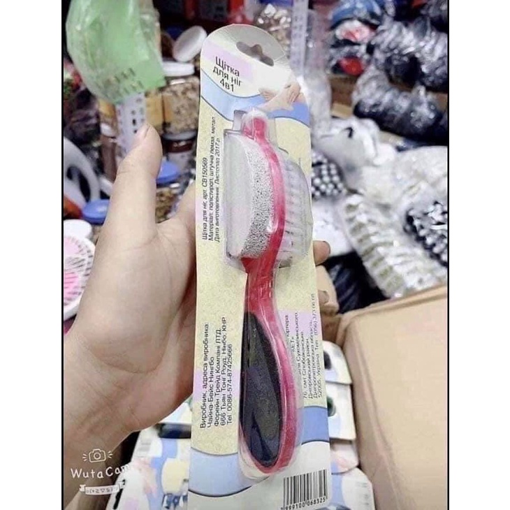 Bàn chải mài chà gót chân tẩy tế bào chết 4in1
