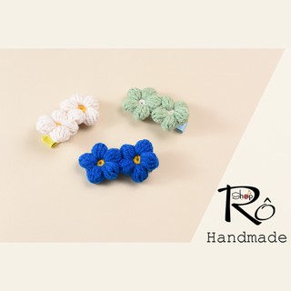 Kẹp tóc mỏ vịt bông hoa đôi tiểu thư xinh xắn cho nữ và bé gái 5.5cm |Cặp tóc len |Shop Rô Handmade