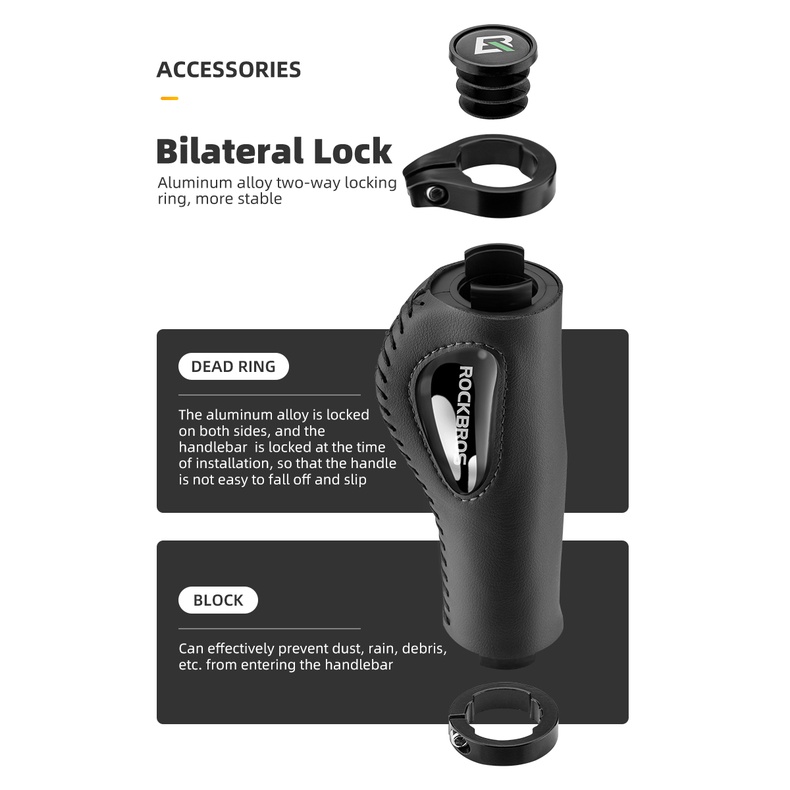 Rockbros Tay Lái Xe Đạp Silicone Khóa Đôi - Chống Trượt và Giảm Shock
