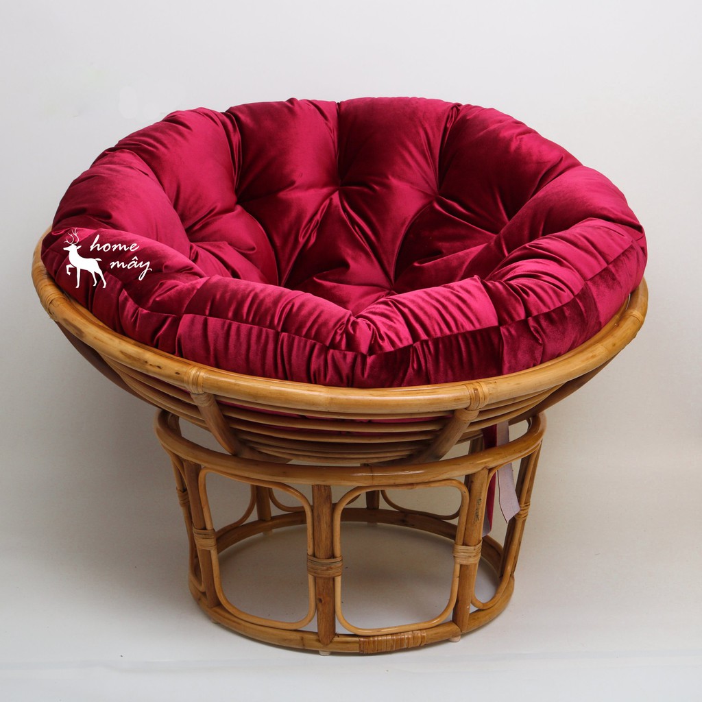 Ghế Mây Papasan KÈM nệm tròn - Sản phẩm thư giãn cho phòng khách và phòng ngủ từ HOME MÂY