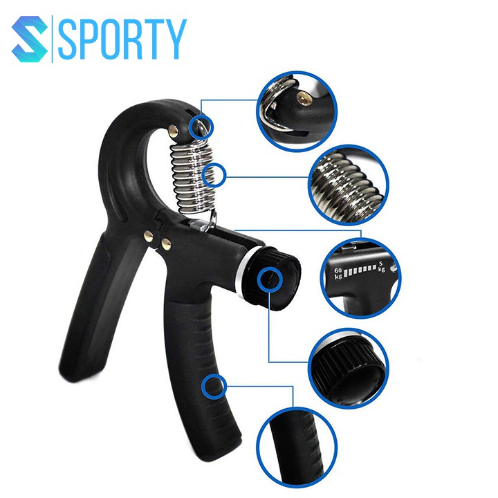 Kìm bóp tập cơ tay hình chữ A có điều chỉnh lực từ 5-60kg, luyện cơ tập gym, thể thao YGW25 SPORTY