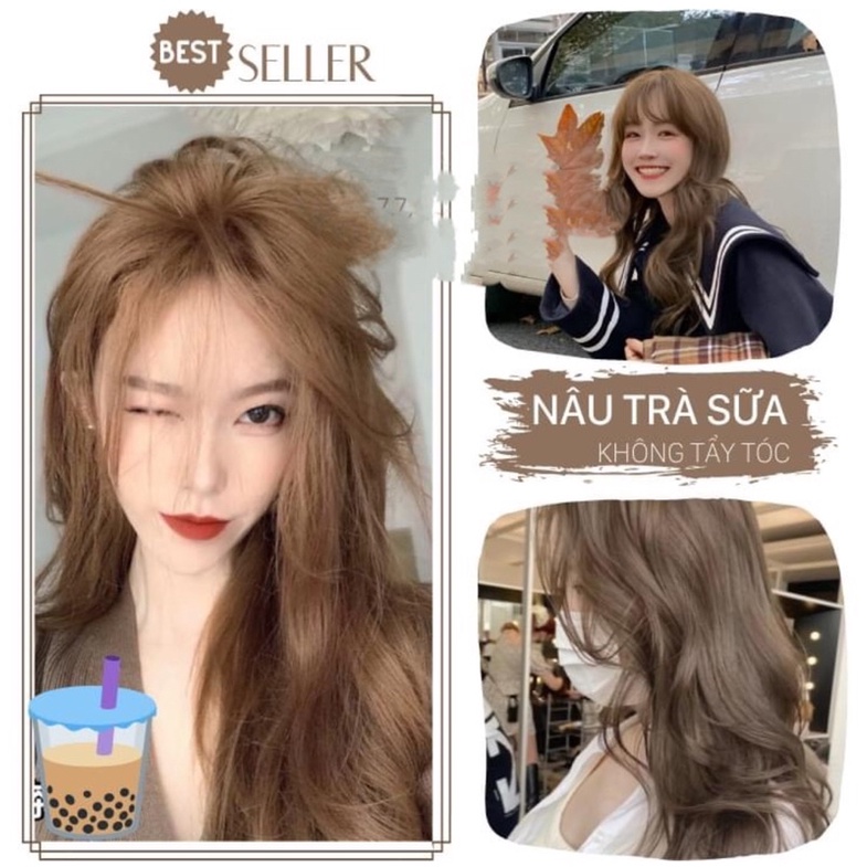 Không Tẩy) Combo Nhuộm Tóc Nâu Trà Sữa | Shopee Việt Nam