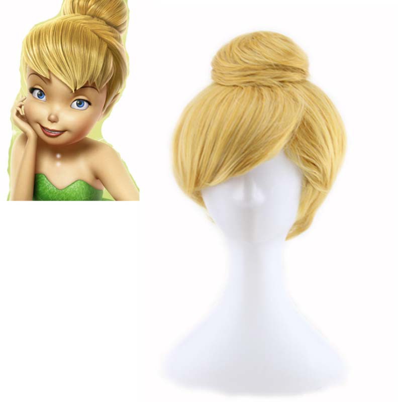 Tóc giả vàng tự nhiên cho cosplay Tinker Bell, phù hợp Halloween và hóa trang