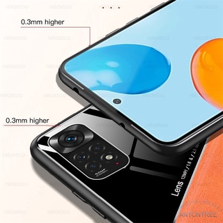 Ốp Điện Thoại Da + Acrylic Tráng Gương Phối Kim Loại Cho Xiaomi Redmi Note 11s 11