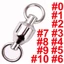 JVSUB 10 CÁI Đầu nối xoay câu cá bằng thép không gỉ Kích thước 0 # đến 10 # Thùng chịu lực