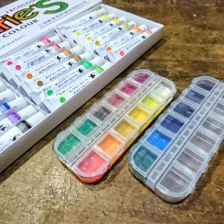 [1ml] Bộ màu nước bỏ túi Phoenix 24 màu, Bộ pocket màu nước Marie's 18 màu