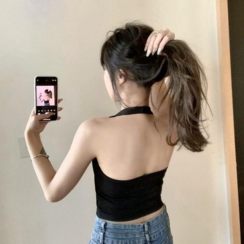 Áo Croptop Yếm Nữ Ôm Body Thun Gân Dày Chất Lượng Ulzzang
