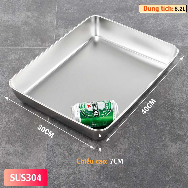 Khay inox 304 chữ nhật - khay nướng bánh nhập khẩu cao cấp | Shopee ...