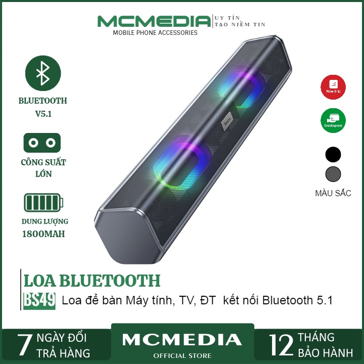 Loa Bluetooth SoundBar Đèn LED Hoco BS49 Nghe Nhạc Hay Ấm Bass Lớn Cho ...
