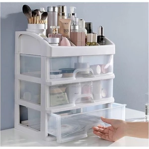 TỦ ĐỰNG MỸ PHẨM 3 NGĂN 4 TẦNG TRONG SUỐT, THIẾT KẾ HIỆN ĐẠI TIỆN LỢI, Dễ Quan Sát Và Sử Dụng