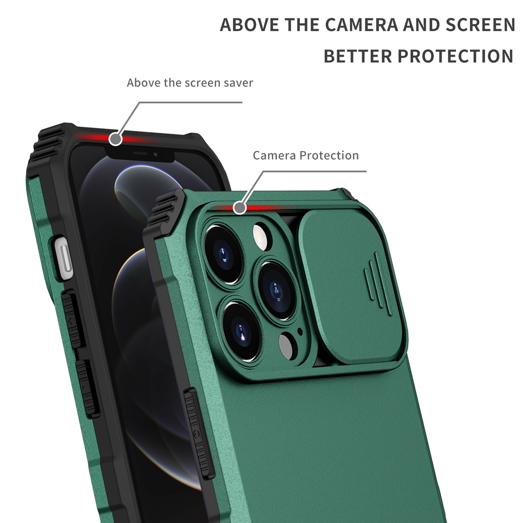 Ốp Điện Thoại Siêu Mỏng Có Thanh Trượt Bảo Vệ Camera Cho iphone 12 Pro Max 7 8 Plus X Xs Max XR