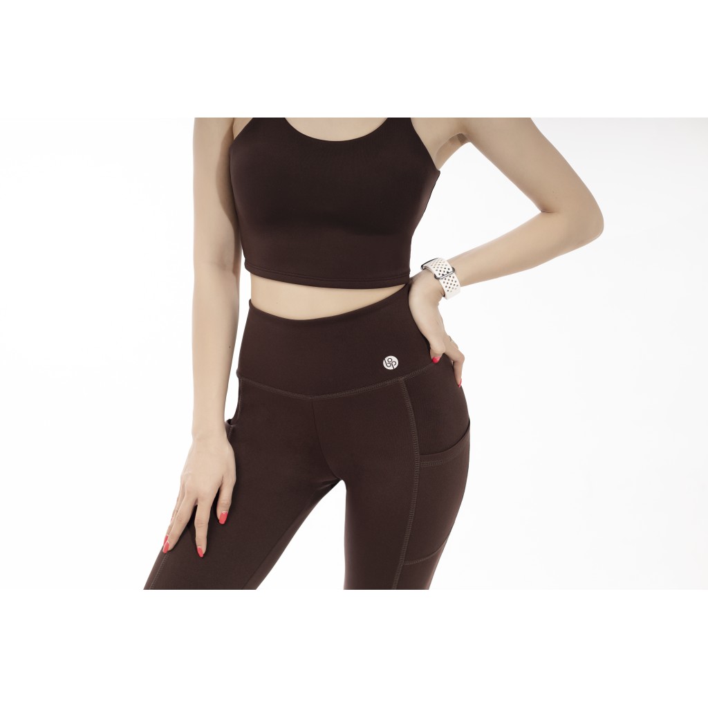 Bộ đồ tập để tập gym, yoga, chạy bộ, thể thao BODEE ATHEN FLEXI màu nâu ...