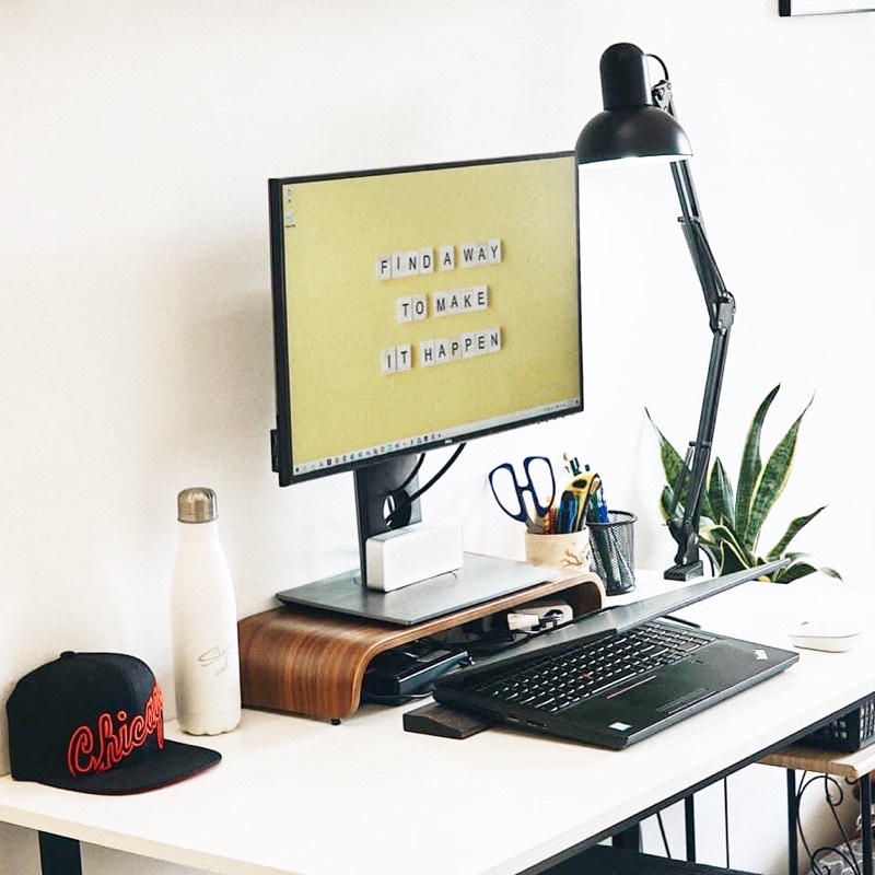 Ảnh Kệ màn hình, Bàn kê màn hình máy tính gỗ uốn cong - Plyconcept Monitor Stand Màu Gỗ Walnut 3