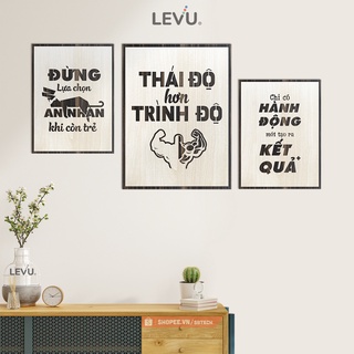 Bộ 3 tấm tranh slogan treo tường bố cục hiện đại SB3 combo tranh treo tường 3 tấm phong cách mới