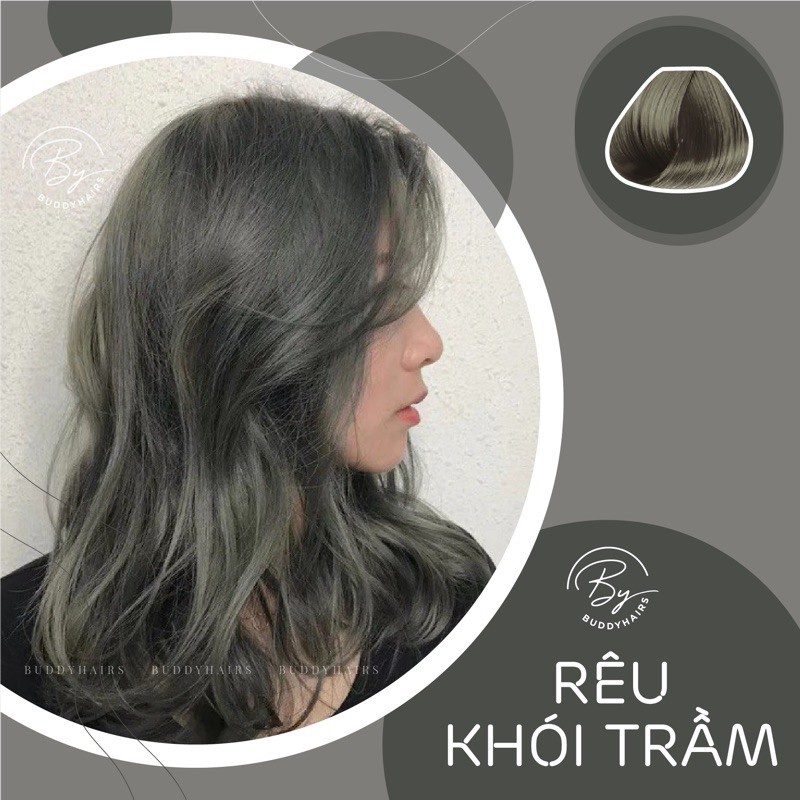 Thuốc Nhuộm Tóc Rêu Khói Trầm Không Tẩy Lên Từ Nền Đen | Shopee Việt Nam