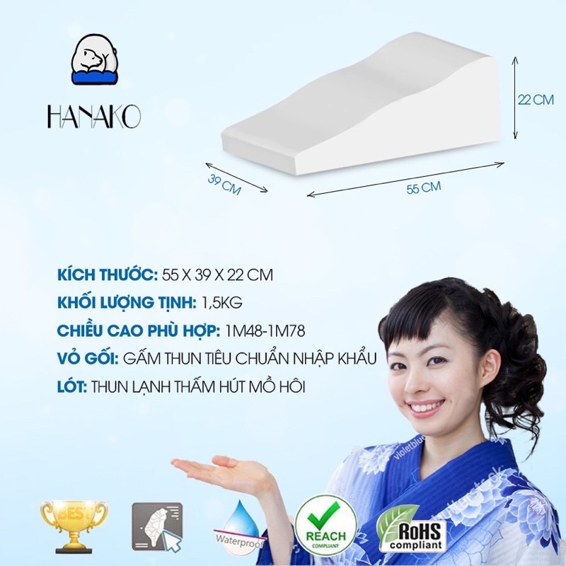 GỐI KÊ CHÂN CHUYÊN DỤNG CAO 22CM GIẢM SƯNG PHÙ CHÂN, GIÃN TĨNH MẠCH