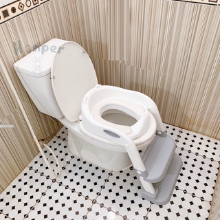 Thang bô Honper 2 bậc gấp gọn, Thang bô vệ sinh có lót thu nhỏ ngồi bồn cầu và tay vịn cho bé