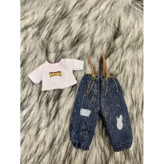 Yếm quần jean bụi bặm size blythe, xinyi,