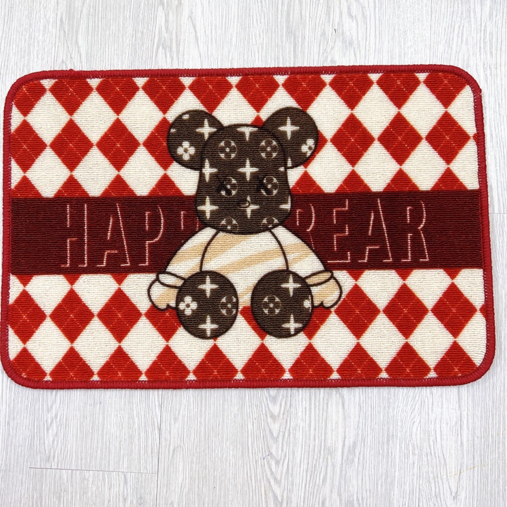 Thảm chùi chân chống trượt  40x60cm hoạt hình Gấu dễ thương tiện lợi siêu thấm nước