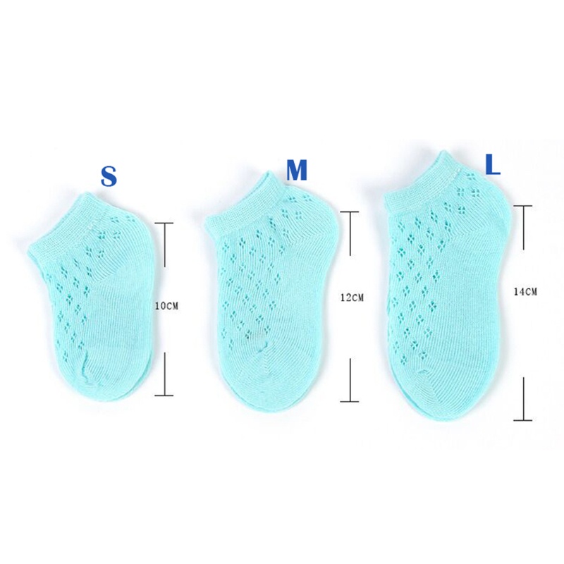 Dasbsug Mùa Hè Cho Bé Ngắn Mắt Cá Chân Tất Lưới Mỏng Cotton Unisex Màu Trơn Rỗng Tập Đi