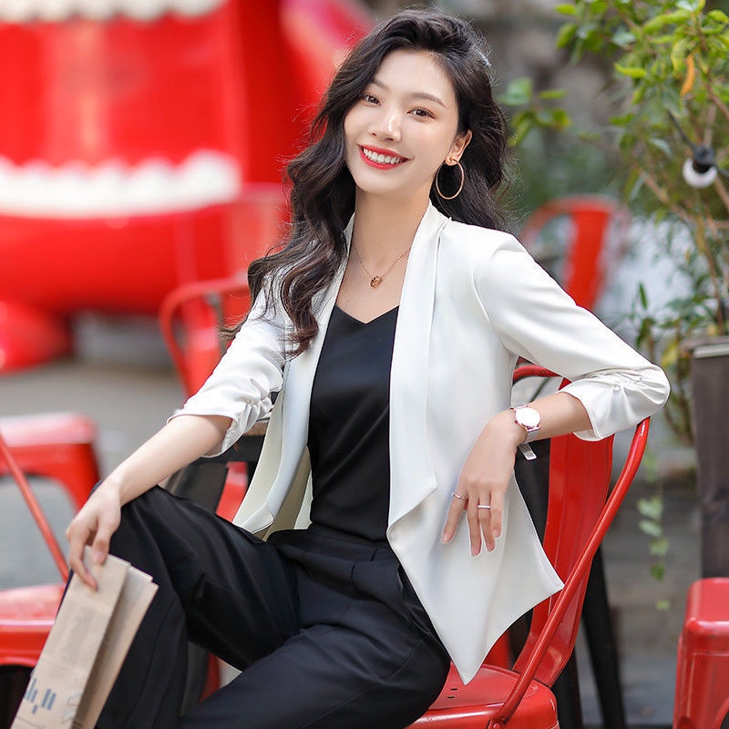 Áo Khoác blazer Màu Trắng Mềm Mại Thoải Mái Chất Lượng Cao Thời Trang Cho Nữ