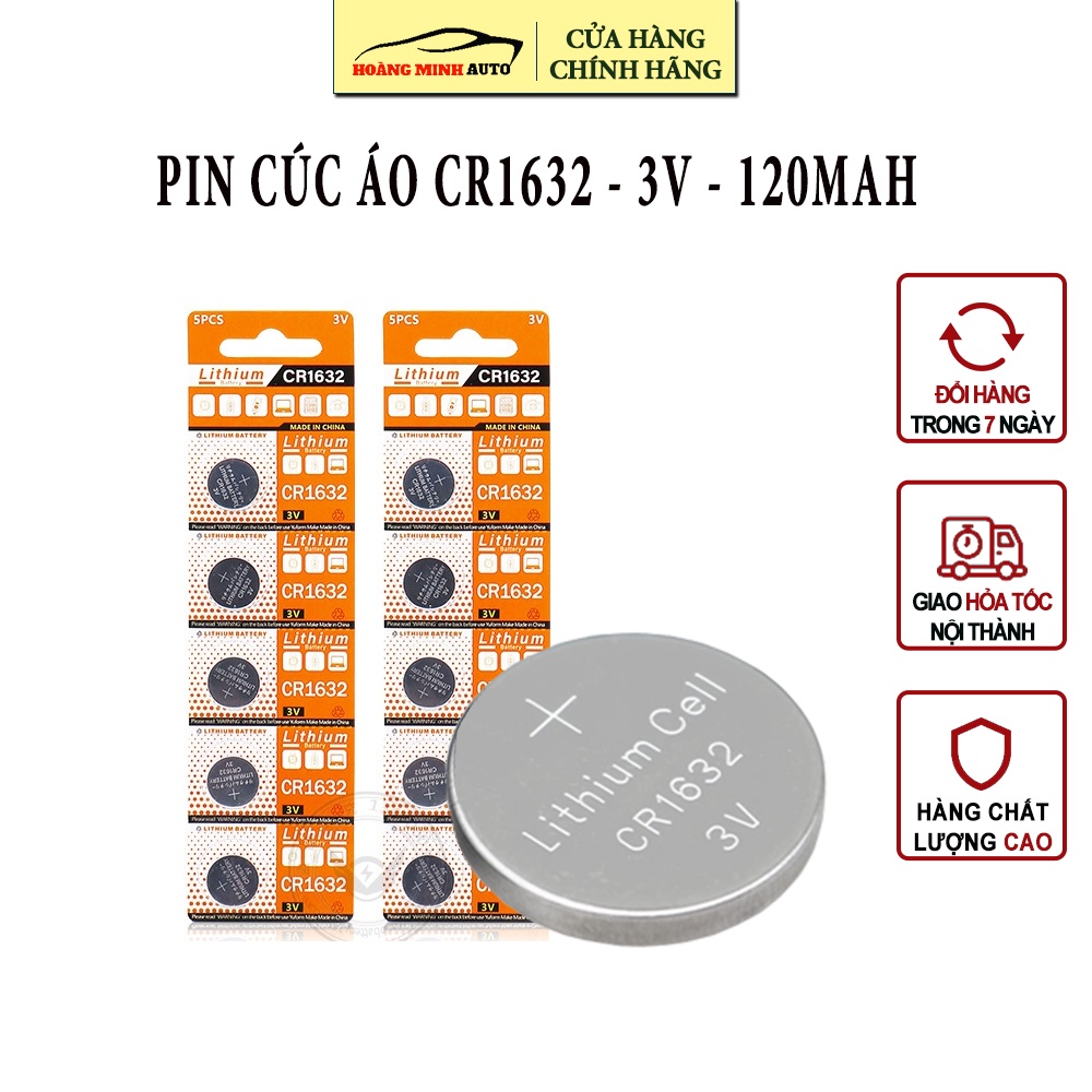 Pin Cúc Áo CR1632 3V 120mAh: Cảm Biến Áp Suất Lốp TPMS, Remote điều ...