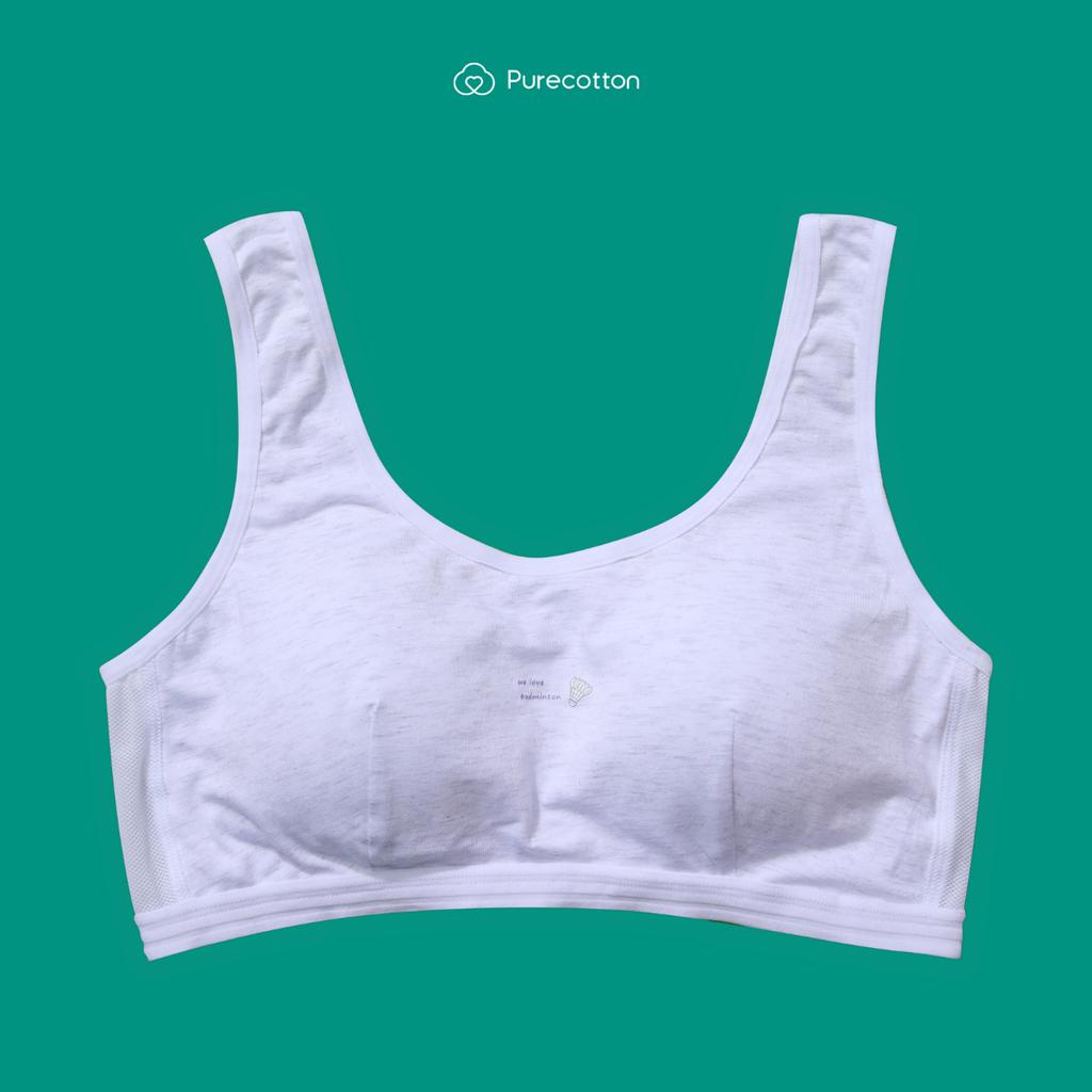 Ảnh Áo lót học sinh Purecotton MÀU XÁM cho bé gái mới lớn chất liệu cotton kiểu dáng chui đầu - đệm mỏng 1