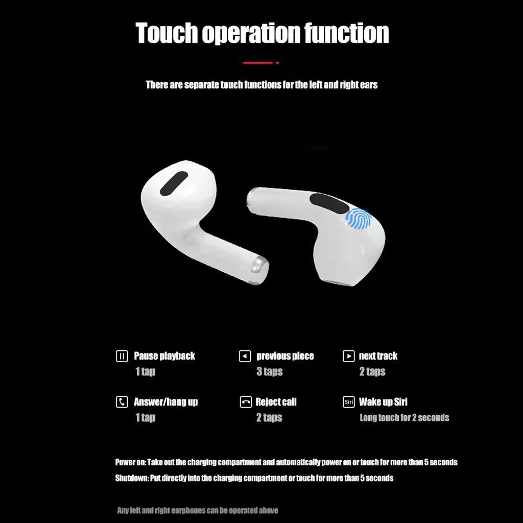 Tai nghe bluetooth không dây Air Pro 6 TWS có micro hỗ trợ tập thể thao thích hợp cho