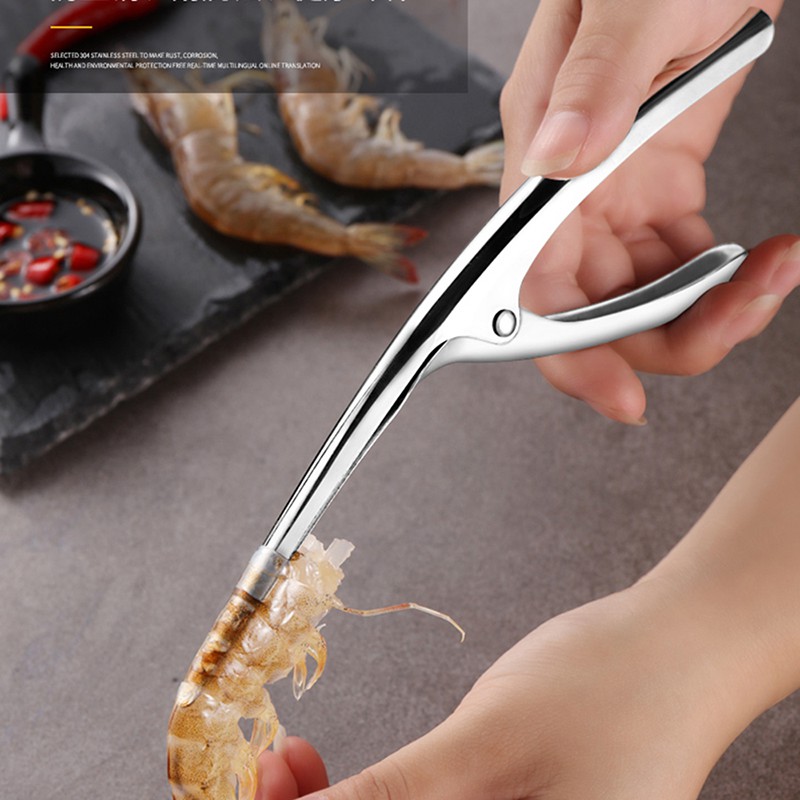 Dụng Cụ Lột Vỏ Tôm Sáng Tạo Bằng Thép Không Gỉ 304