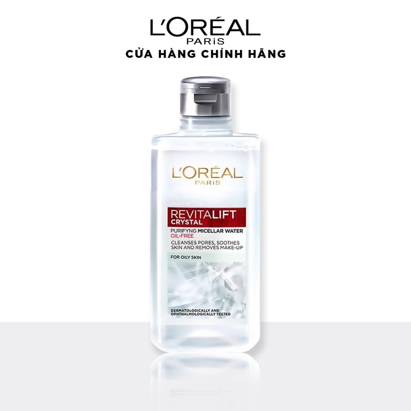 [Quà tặng không bán] Nước làm sạch và tẩy trang mềm mịn cho da dầu LOreal Paris Revitalift Crystal Micellar Water 95ml
