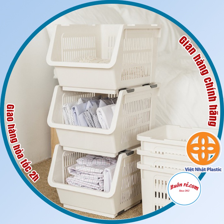Combo 3 Kệ xếp tầng đa năng Việt Nhật (5569) đựng đồ tiết kiệm không gian chất liệu nhựa bền đẹp -Buôn rẻ 1234