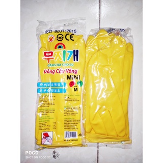 Bịch 10 đôi găng tay cao su Đông Cầu Vồng dài 26cm size M-S, găng tay rửa chén, rửa bát