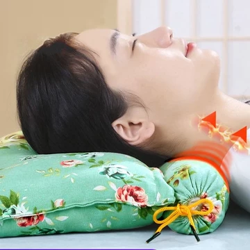 [Gối ngải cứu] Gối mát-xa điện gỗ ngải cứu kết hợp đôi gối mát xa cổ vai/gối đầu giường gối cổ tử cung hình trụ