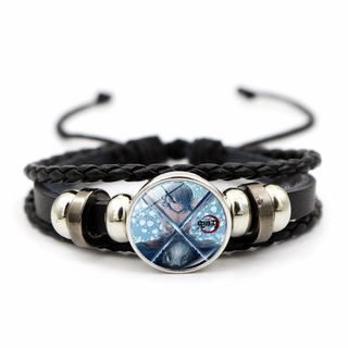 SS Demon Slayer Kimetsu no Yaiba Da Rộng Handmade Vòng Tay Thủy Tinh Anime Người Hâm Mộ Đá Quý Trang Sức Dây Đeo Tay