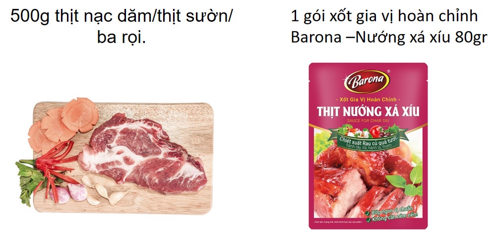 Mô tả Gia Vị Thịt Nướng Xá Xíu Barona 80g ướp ngon chuẩn vị không cần nêm nếm - 3