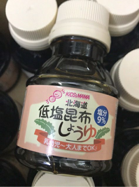 Nước tương tách muối cho bé ăn dặm tảo bẹ Kids & Mama Nhật Bản 100ml - hanzomart