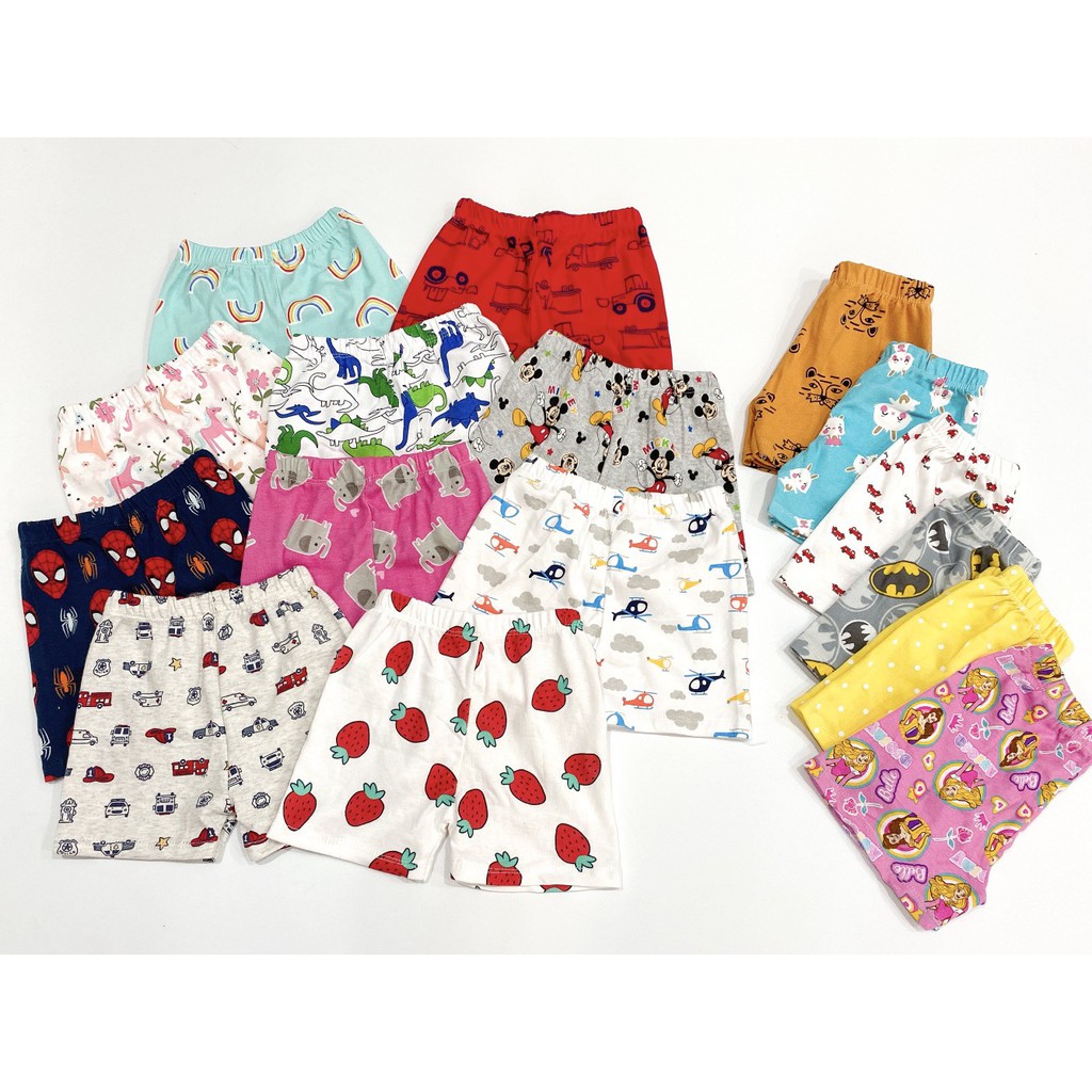 Quần đùi chục chất cotton bozip nhiều hoạ tiết cực đẹp siêu mát cho bé trai bé gái từ sơ sinh đến 18kg