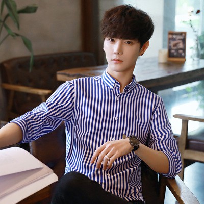 Áo Sơ Mi Tay Lỡ 3 / 4 Thời Trang Công Sở Thanh Lịch Cho Nam