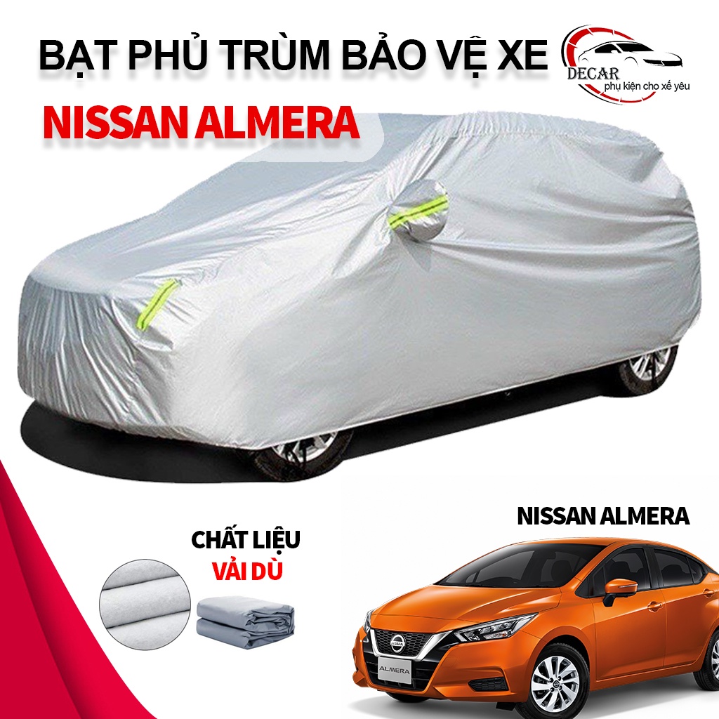 Bạt vải dù oxford bảo vệ xe ô tô, áo trùm oto chống nắng nóng, mưa cho xe Nissan Almera