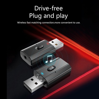i Bluetooth 5.0 Bộ Thu Phát Bluetooth Không Dây USB Âm Thanh Nghe Nhạc Cho PC TV Xe Hơi Bộ Chuyển Đổi AUX 3.5Mm Rảnh Tay