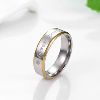Nhẫn cặp titanium 2 màu forever love BHN72