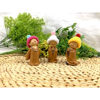 Bộ 3 Chú Tiểu Ấn Độ Hoan Hỉ Chuỗi Hạt Nón Len ( Hình Thật , Video Thật )
