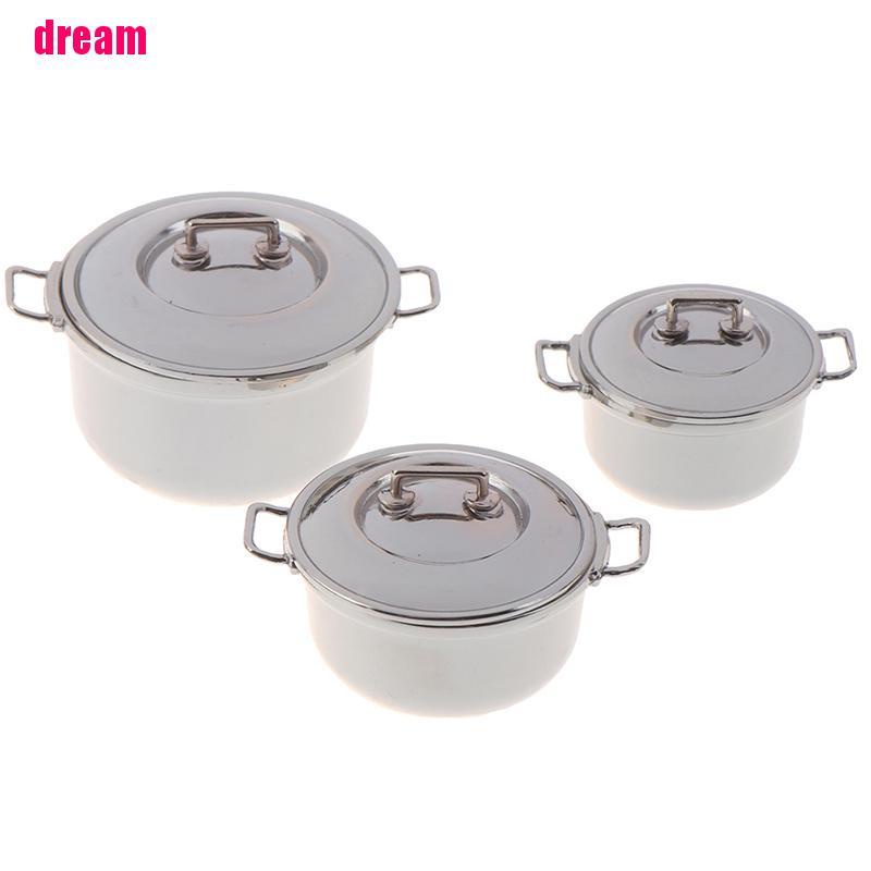 Mô Hình Nồi Nấu Ăn Bằng Thép Không Gỉ Tỉ Lệ 1 / 12 Trang Trí Nhà Búp