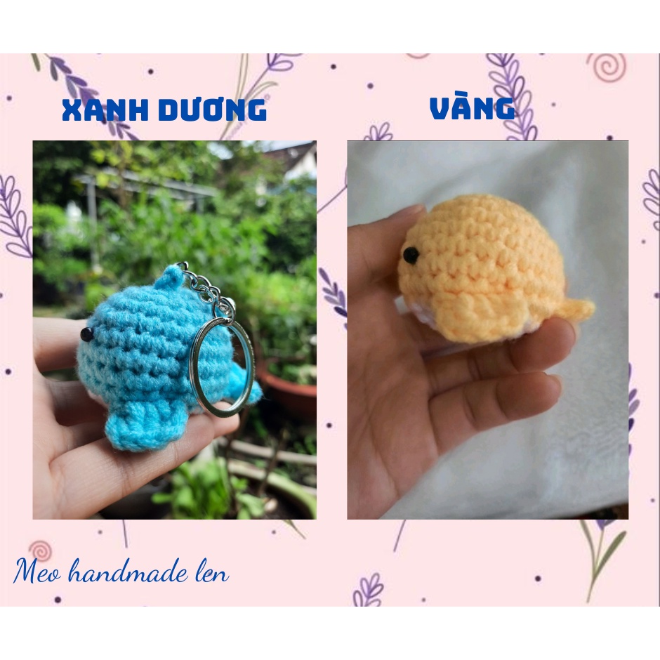 Móc khóa cá voi - Handmade len -  Amigurumi (có chuông)