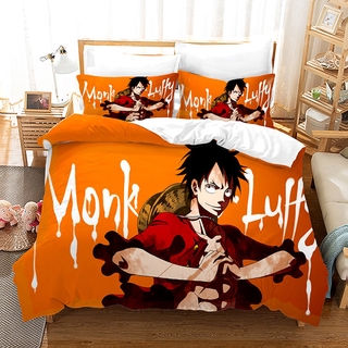 G13 Anime ONE PIECE 3IN1 Bộ Drap giường đơn Kích thước đôi Drap giường Phòng ngủ Bộ gối có thể giặt được G13