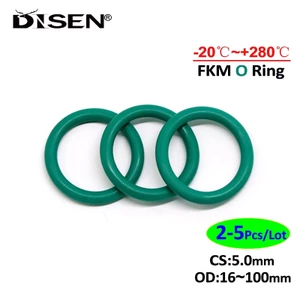 2 / 5 Cái CS 5mm OD 16 ~ 100mm Xanh FKM Fluorine Cao Su O Vòng Niêm Phong Gioăng Cách Nhiệt Dầu Chịu Nhiệt Độ Cao Xanh
