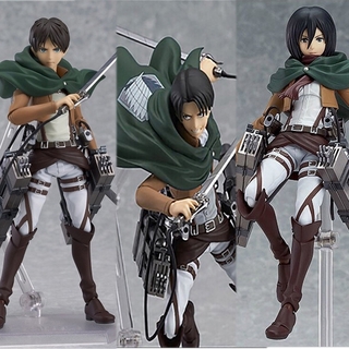 Anime Tấn Công Titan Eren Jaeger Mikasa Levi Rivaille Ackerman Figma 203 207 213 PVC Nhân Vật Hành Động